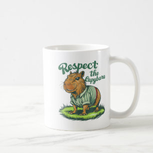 Respektiere den Capybara - Lustiges Foto Nagetier Kaffeetasse