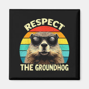 Respektiere den Groundhog-Liebhaber Vintage-Tier G Magnet