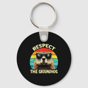 Respektiere den Groundhog-Liebhaber Vintage-Tier-G Schlüsselanhänger