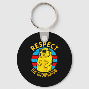 Respektiere den Groundhog Lustiger Woodchuck Groun Schlüsselanhänger