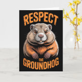 Respektiere den Groundhog Punxsutawney Phil Lustig Karte (Gelbe Blume)