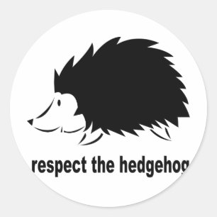 Respektiere den Igel Runder Aufkleber
