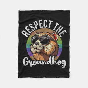 Respektiere den Murmeltier Retro lustiger Murmelti Fleecedecke
