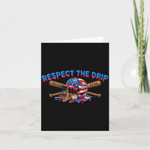 Respektiere den patriotischen Baseball-1776-Design Karte