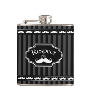 Respektiere den Schnurrbart Mr. Hipster Vintage R Flachmann