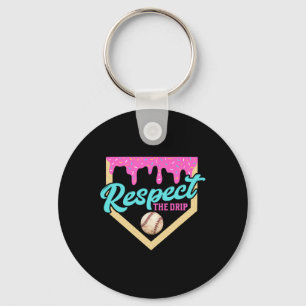 Respektiere den Tropfen Bysebyll Home Plate Eiscre Schlüsselanhänger