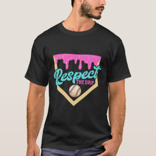 Respektiere den Tropfen Bysebyll Home Plate Eiscre T-Shirt