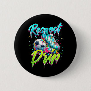 Respektiere den Tropfen Fußball Eiscreme-Tropfen m Button