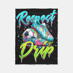 Respektiere den Tropfen Fußball-Eiscreme-Tropfen m Fleecedecke