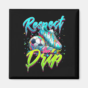 Respektiere den Tropfen Fußball Eiscreme-Tropfen m Magnet