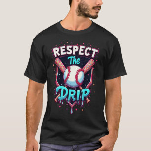 Respektiere den Tropfen Lustiges Baseball-Eis-Trop T-Shirt