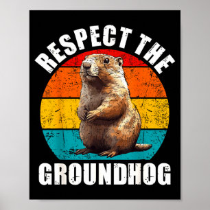 Respektiere den Waldmurmeltier-Retroschmuck zum Ta Poster