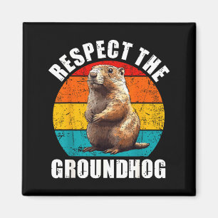 Respektiere den Waldmurmeltier-Vintage-Groundhog-D Magnet