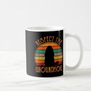 Respektiere den Waldmurmeltiert Retro Tag des Murm Kaffeetasse
