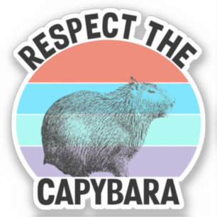Respektiere die Capybara Lustige Nagetiere Capibar Aufkleber