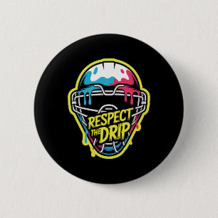 Respektiere Die Drip Hockey-Torwartmaske Eishockey Button