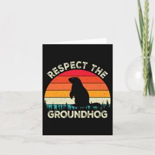 Respektiere die Groundhog Day Nagetiere Cute Retro Karte