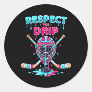 Respektiere Die Tropfen Hockey Torwartmaske Puck E Runder Aufkleber