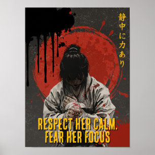 Respektiere ihre Ruhe, fürchte ihren Fokus Mädchen Poster