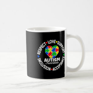 Respektiere Liebe Unterstütze Autismus-Tag Kaffeetasse