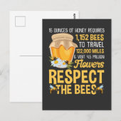 Respektieren der Bienenzuchtart Lover Blume Postkarte (Vorne/Hinten)