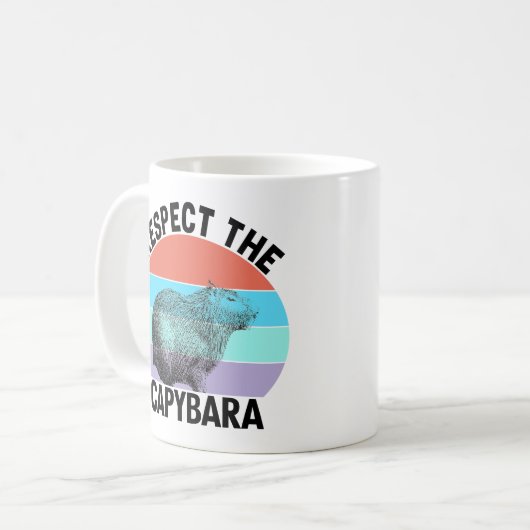 Respektieren der Capybara Funny Rodent Capibara Kaffeetasse (Vorderseite Links)