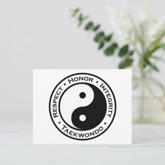 Respektieren der Ehrlichkeit Taekwondo Postkarte (Stehend Vorderseite)