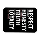 Respektieren der Ehrlichkeit Wahrheitsloyalität Magnet (Horizontal)