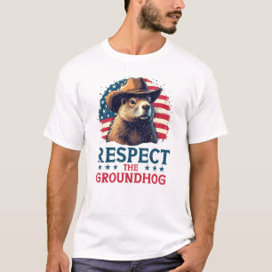 Respektieren der Groundhog - Cowboy Vibes T-Shirt