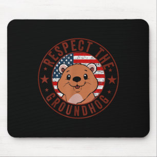 Respektieren der Groundhog Flag Usa Woodchuck Grou Mousepad