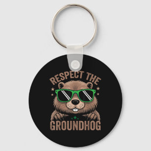 Respektieren der Groundhog Flag Usa Woodchuck Grou Schlüsselanhänger