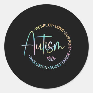 Respektieren der Liebe Unterstützung der Autismus  Runder Aufkleber