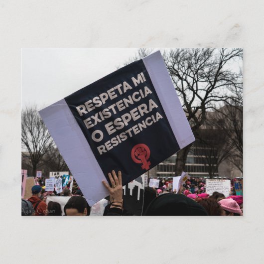 Respektieren der Postkarte "Meine Existenz" (Spani (Vorderseite)