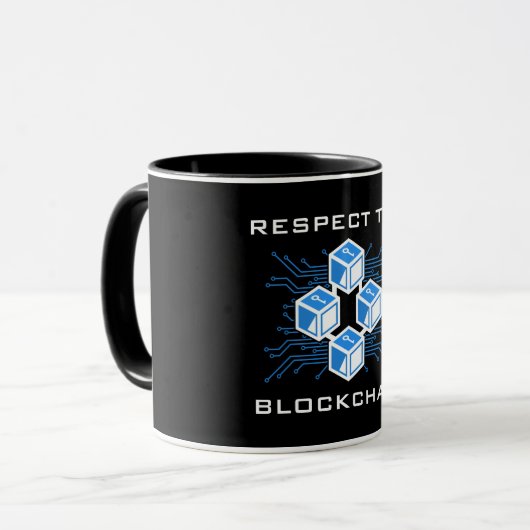 Respektieren des benutzerdefinierten Blockchain-Te Tasse (Vorderseite Links)