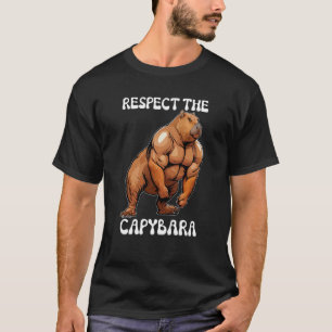 Respektieren des Bodybuilders der Capybara-Fitness T-Shirt