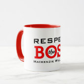 Respektieren des Boss mit Namen Tasse (Vorderseite Links)