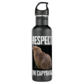 Respektieren des Capybara Funny Rodent Capibara Fo Edelstahlflasche (Vorderseite)