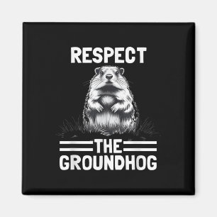 Respektieren des Groundhog Celebrate Groundhog Day Magnet