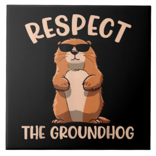 Respektieren des Groundhog-Woodchuck Groundhog Day Fliese