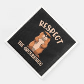 Respektieren des Groundhog-Woodchuck Groundhog Day Serviette (Ecke)