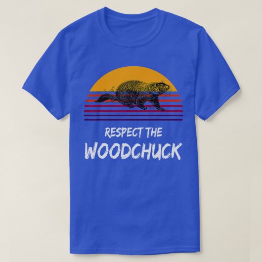 Respektieren des Groundhog Woodchuck Retro GroundH T-Shirt (Design vorne)