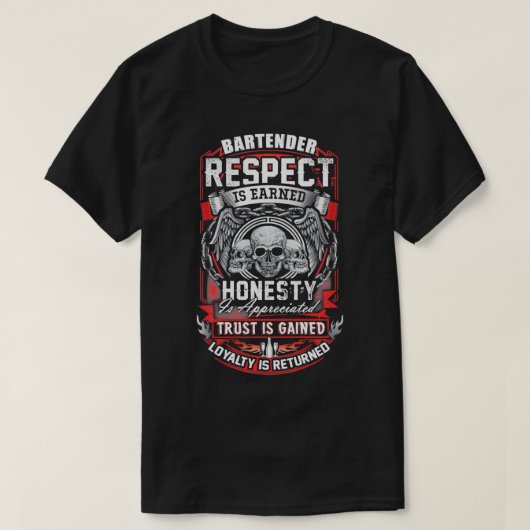 Respektieren des Shirts des Barkeepers (Design vorne)