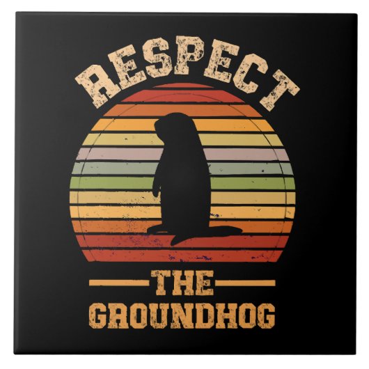 Respektieren des Urlaubsortes Groundhog Fliese (Vorderseite)