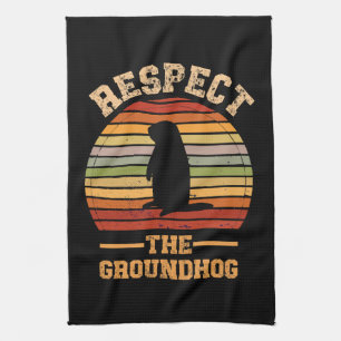 Respektieren des Urlaubsortes Groundhog Geschirrtuch