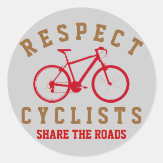 respektieren Fahrradfahrer sportlich Runder Aufkleber