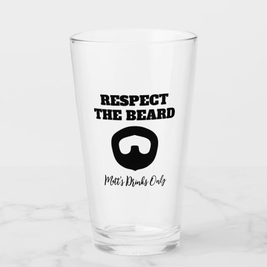 Respektieren Sie das Bart lustige Goateer Bierglas Glas (Vorderseite)