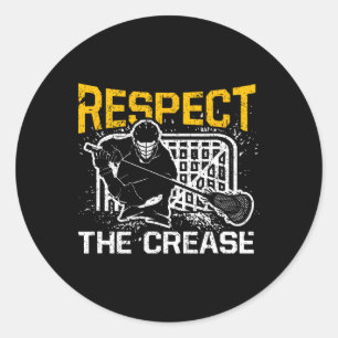 Respektieren Sie das Crease Funny Lacrosse Player Runder Aufkleber