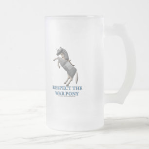 Respektieren Sie das Kriegs-Pony Mattglas Bierglas