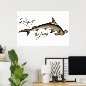 Respektieren Sie das örtliche Hammerhead Shark Fun Poster (Heimbüro)