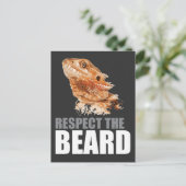 Respektieren Sie den Bart Funny Bartded Dragon Postkarte (Stehend Vorderseite)